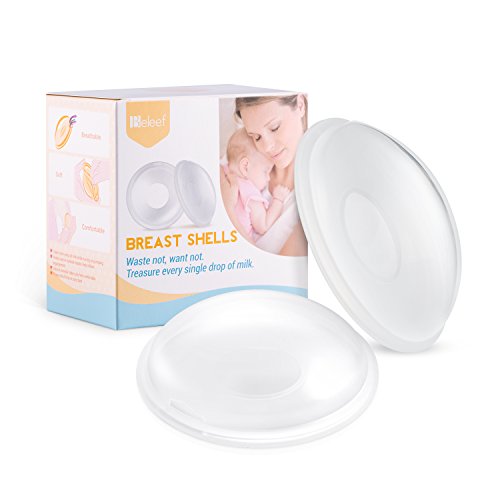 Breast Shells, Nursing Cups, Milk Saver, Protect Sore Nipples for Breastfeeding, Collect Breastmilk Leaks for Nursing Moms, Soft and Flexible Silicone Material, Reusable, 2-pack