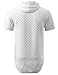 URBANCREWS Mens Hipster Hip Hop Quilted Short Sleeve Hoodie Shirt White, XL