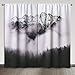 KGORGE Thermal Insulated Blackout Curtains - Heavy Duty Blackout Drapes Mountain Foggy Scenery Forest Tree Home Decoration for Hallway Open Door Office Dining Nursery Living Room, 52 x 84 inch, 1 Pair
