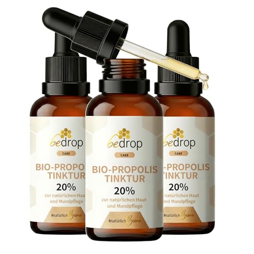 bedrop Propolis Tropfen in Bio-Qualität - 20% Tinktur - 30ml (3er Pack)