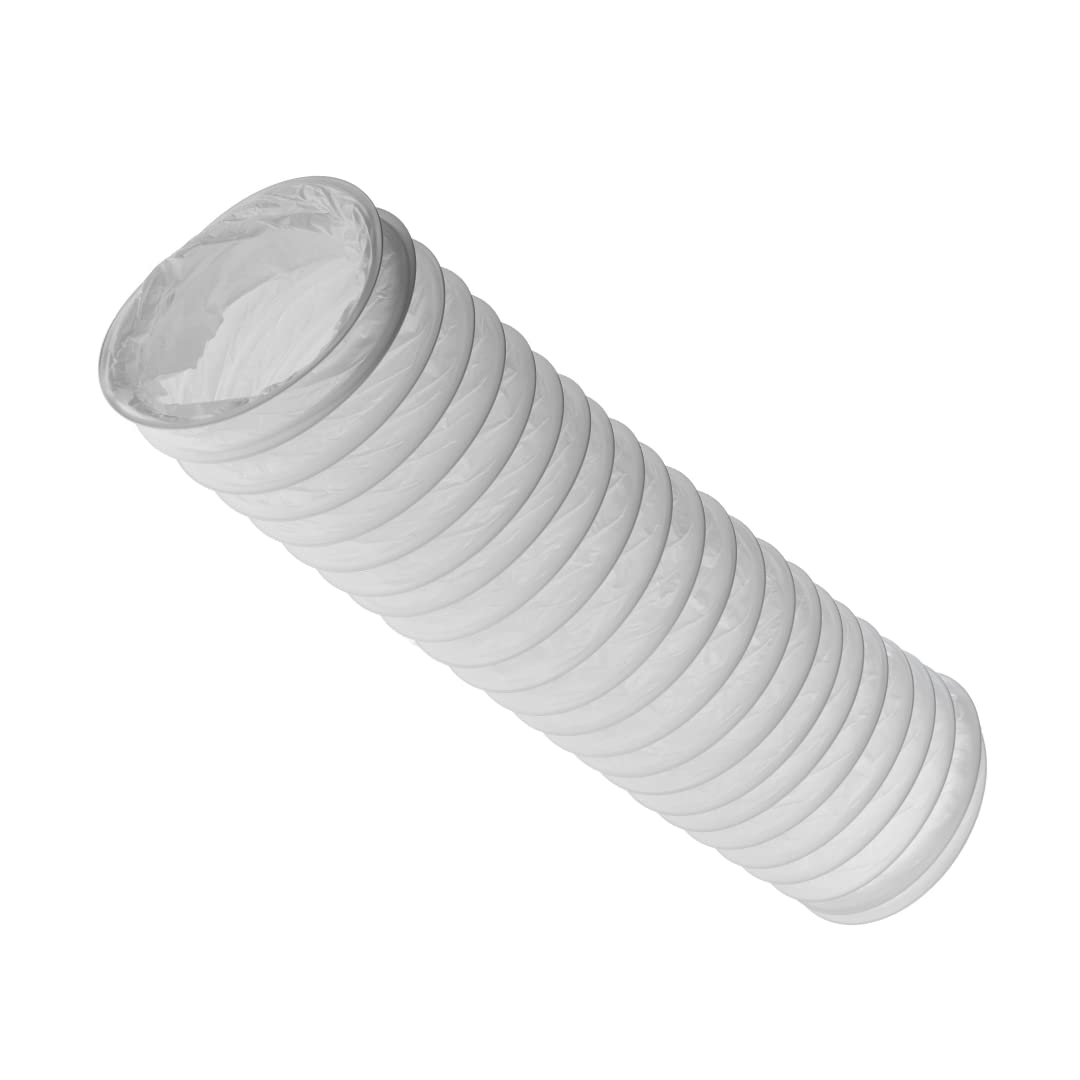 160mm (6 inch) x 1 metre - PVC Flexi Hose - White Universal Tumble Dryer - Cooker Hood - Extractor Fan - Air Conditioner Hose