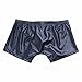 FEESHOW Men's Faux Leather Wet Look Buckled Pouch Boxer Shorts Briefs Pants