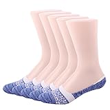 RioRiva Women No Show Non-Slip Liner Socks Blue vintage style Pack of 5