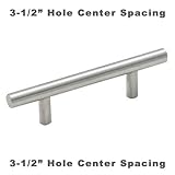 Cosmas 305-3.5SN Satin Nickel Cabinet Hardware Euro Style Bar Handle Pull - 3-1/2