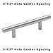 Cosmas 305-3.5SN Satin Nickel Cabinet Hardware Euro Style Bar Handle Pull - 3-1/2