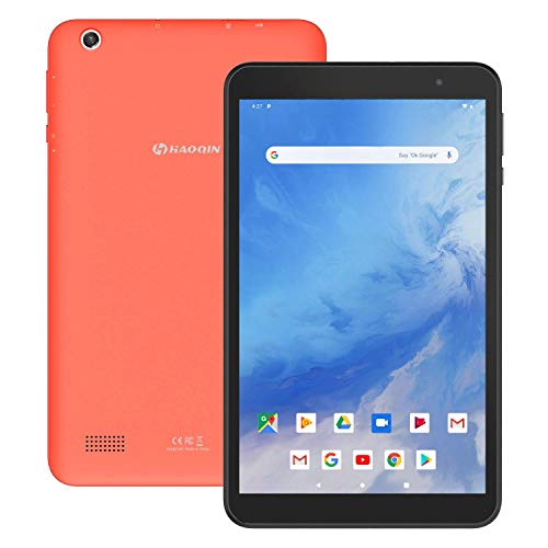 HAOQIN H8 Android Tablet 8 Inch 2GB RAM – Android 9.0 Quad Core Processor 16GB Storage Tablet PC with WiFi Bluetooth Dual Camera Google Certified (Orange)