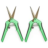 Happy Hydro - Trimming Scissors - Straight Tip - Titanium Coated Blades with Spring-Loaded Comfort Grip Handles - 2 Pack