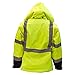New York Hi-Viz Workwear J8512-XL Men's Ansi Class 3 High Visibility Safety Bomber Jacket With Zipper, PVC Pocket, Black Bottom (Extra Large, Lime)