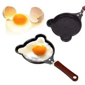 SMcares Non-Stick Mini Egg Frying Pan Mix Design Medium Size Loose Packing Smily Design Mini Stainless Steel Non-Stick Breakfast Omelette Pan, Cartoon Shape Egg Frying Pan Without Lid