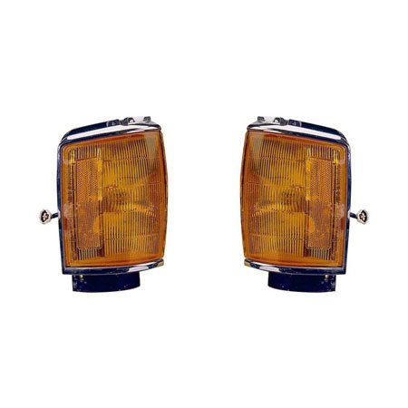 Toyota Pickup 4WD 87-88/4Runner 87-1989 Park/Cornering Light Assembly Pair Driver and Passenger Side Chrome TO2520119, TO2521121
