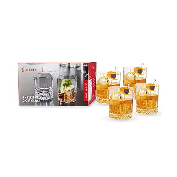 Spiegelau Whisky Glas D.O.F. 4er Set, 368 ml, Perfect Serve, 4500176, Double Old Fashioned Glas aus Kristallglas, Tumbler spülmaschinenfest für Longdrinks und Cocktails