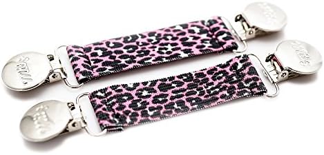 Mitz Accessories 3" Heavy Duty Elastic Glove and Mitten Clips, Pink Cheetah