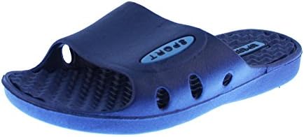 'Zac and Evan\'s Boys Comfort Sports Slides, Navy/Light Blue, Size 10-11'