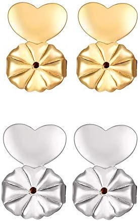 lujiaoshout 2 Pairs Casual Magic Earring Lifters & Earring Backs Support Hypoallergenic Compatible with All Standar Earring Post