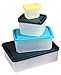 Reusable Lunch Containers - Set of 4 Microwave Safe, Meal Prep Stackable Nesting Containers, Pack Food, Snacks & Sauces in Leak Proof Compartments w/Lids, Easy to Clean, Bento Boxes