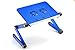 Executive Office Solutions Portable Adjustable Aluminum Laptop Desk/Stand/Table Vented Notebook-MacBook-Ultra Light Weight Ergonomic TV Bed Large Lap Tray Stand Up/Sitting-Blue (EOS-4)