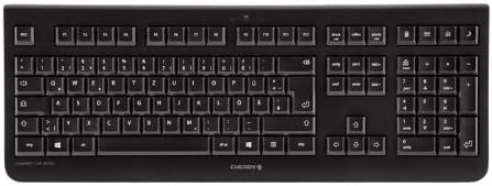 CHERRY DW 3000, Wireless Desktop Set, French Layout (AZERTY), 2.4 GHz RF, Flat Design, Low-Noise Keys, Symmetrical Mouse, Black