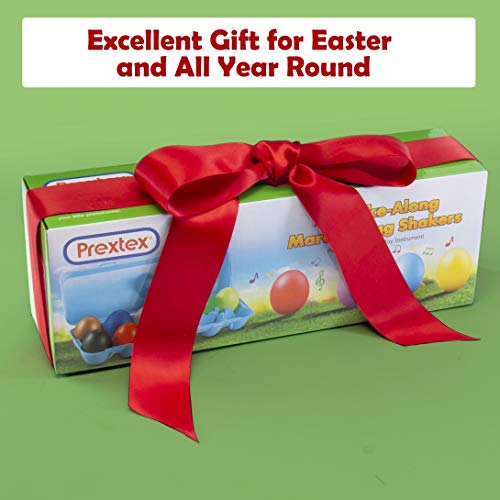 image for Prextex 12 Maracas Egg Shakers Musical Percussion Toy - 12 Color Plast