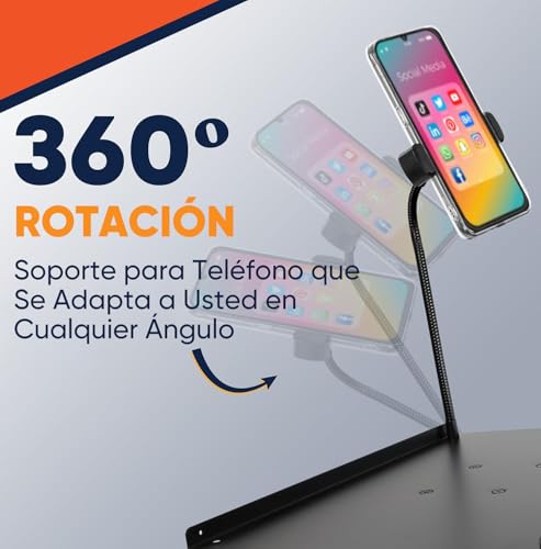 WEAGP Soporte para Proyector con Ruedas, Soporte para Proyector Tripode con Bandeja para Ratón, Porta Celular y Bandeja de Almacenamiento, Soporte Trípode Proyector para Oficina Hogar Estudio
