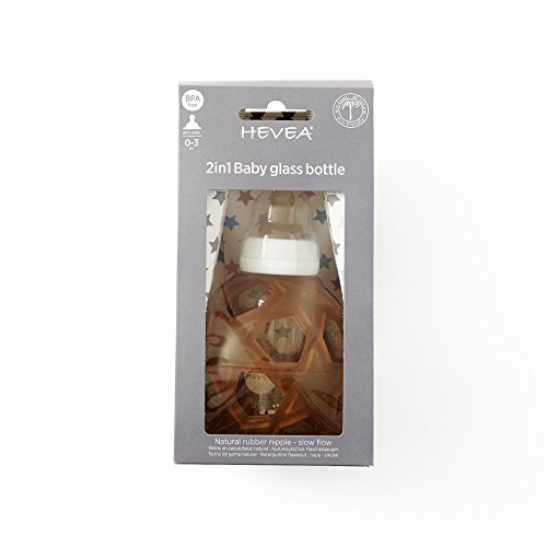 HEVEA 2in1 Baby Glass Bottle & Breakage Preventer (White) - //medicalbooks.filipinodoctors.org