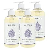 Puracy Natural Liquid Hand Soap, Sulfate-Free Hand Wash, Lavender and Vanilla, 12 Ounce Bottle, (Pack of 4)