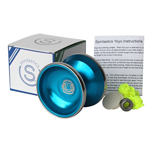 Spintastics Space Monkey Yo-Yo - Unresponsive or Responsive Play - Bi-Metal Yo-Yo (Blue)