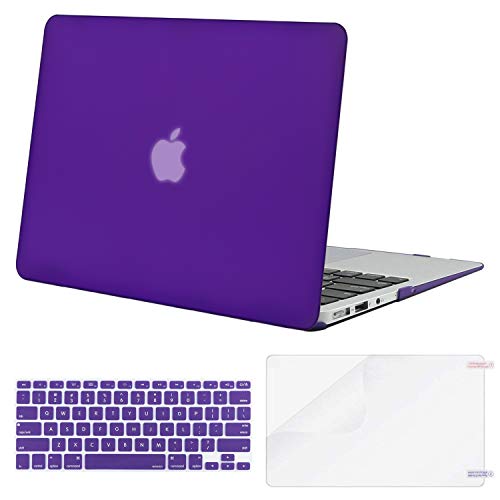 MOSISO Plastic Hard Shell Case & Keyboard Cover & Screen Protector Compatible MacBook Air 11 Inch (Models: A1370 and A1465), Ultra Violet