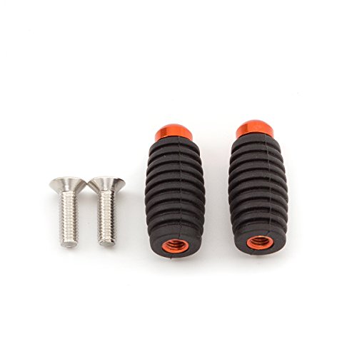 FXCNC Racing 1 pair 6mm CNC Aluminum Rubber Motorcycle Spare Small Gear Shift Brake Lever Peg Pedal Cover Head Orange Rearsets Footrests Fusion Male-Mount - Thumbnail 2
