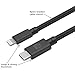 USB Type-C-to-Lightning Cable for Charging & Data Sync, 1' black