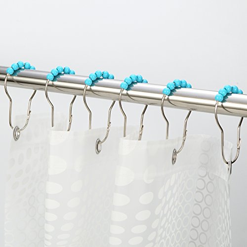 Amazer Shower Curtain Hooks Rings, Stainless Steel Shower Curtain Rings and Hooks for Bathroom