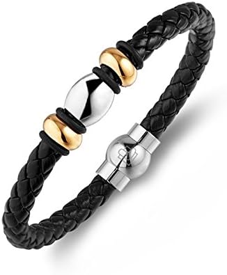 Lunavit Leather Bracelet Style Deluxe Duet, Unisex, Black