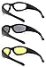 TRUST OPTICS Vizgard 3 Pairs Motorcycle Riding Glasses Safety Goggles with Anti Fog UV400 Protection in Clear, Yellow, Smoke Lenses