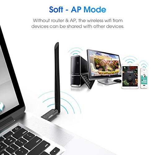 EDUP USB 3.0 WiFi Adapter 1300Mbps Dual Band Wireless Network Adapter 802.11 AC 6dBi Antenna for Desktop PC Wi-Fi Dongle Compatible Windows 10/7 /8/8.1 /XP Mac OS X 10.6-10.15