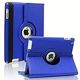 DarkBlue 360 Degrees Rotating Stand Leather Case for Ipad 2/3 2nd/3nd Generation