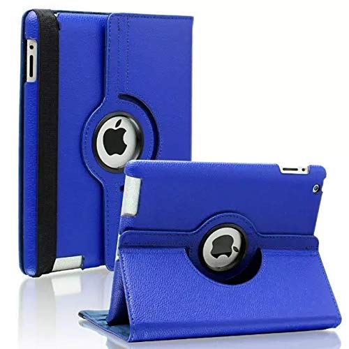 DarkBlue 360 Degrees Rotating Stand Leather Case for Ipad 2/3 2nd/3nd Generation