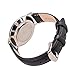 Aurora Men's Casual Business Analog Quartz Waterproof Wrist Watch with Black Leather Band-Silver
