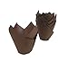 Premium Disposables 200 Brown Tulip Style Baking Cups Cupcake Liners Wrappers, Oven Safe Parchment Baking Liners. Large Size 2 3/4-4 Inches.