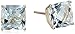 10k Gold 6mm Checkerboard Cushion-Cut Stone Stud Earrings