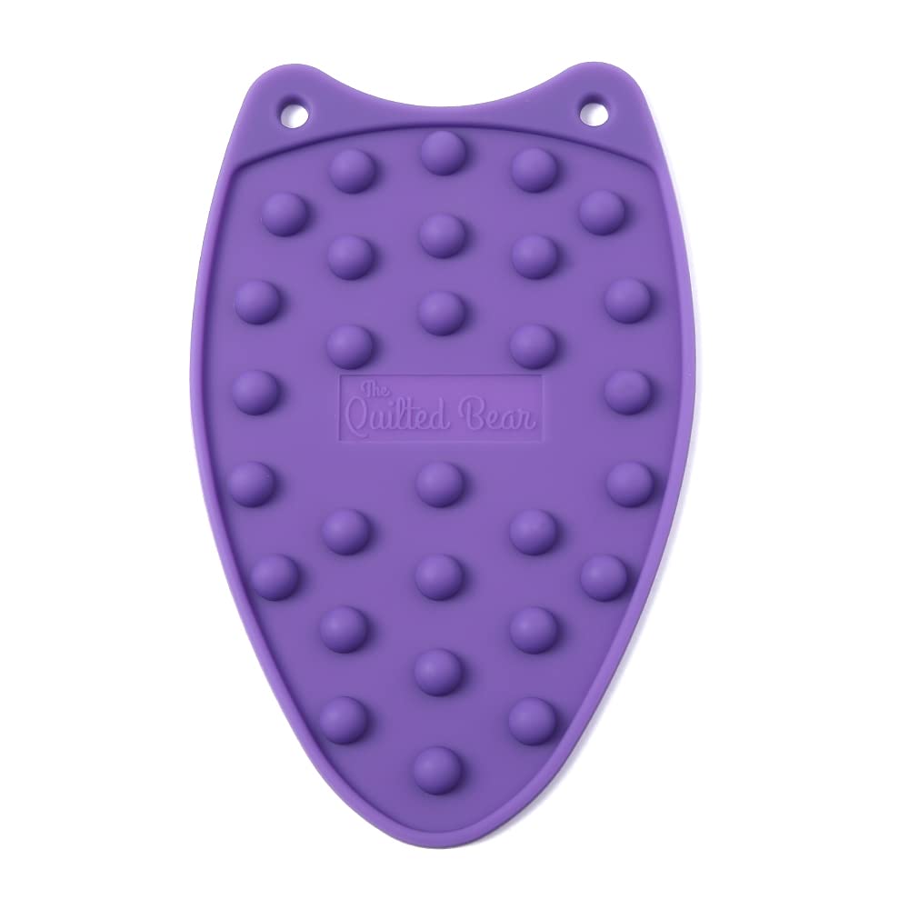 The Quilted Bear Mini Iron Rest - Silicone Heat Resistant Mat for Stress-Free Crafting, Sewing & Quilting Supplies - Durable and Protective Surface for Mini Iron (Purple)