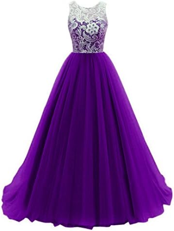 Promonline prom dress lace bridesmaid long evening gowns 2016, 4, Purple