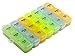 Pill Organizer Box Weekly Case, Medicine Organizer, Vitamin Organizer, Reminder Daily Am PM, Day Night Compartments 7 Days (Weekly 3 Compartment) 828