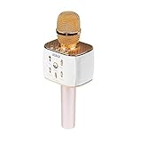VERKB Wireless Microphone Karaoke Pro, 3-in-1 2200mAh Bluetooth Aluminium Alloy Karaoke machine KTV for Apple iPhone Android Smartphone or Pc(Rose Golden)