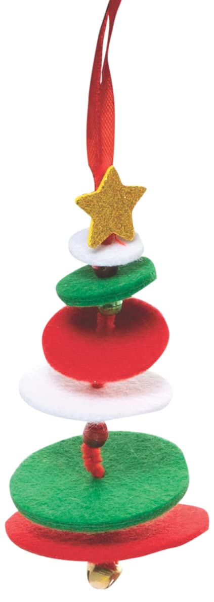 Baker Ross Christmas Tree Stacking Kits – Pack of 6, Kids Christmas Tree Decoration Kits (FC174)