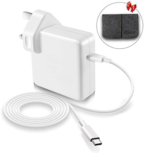 87W USB-C Power Adapter Compatible With MB Pro USB C Charger 13/15 inch 2016 2017 2018 USB Type C Charge Cable (6.6ft/2m) USB C charger replacement for type C laptop cellphone devices with a pouch