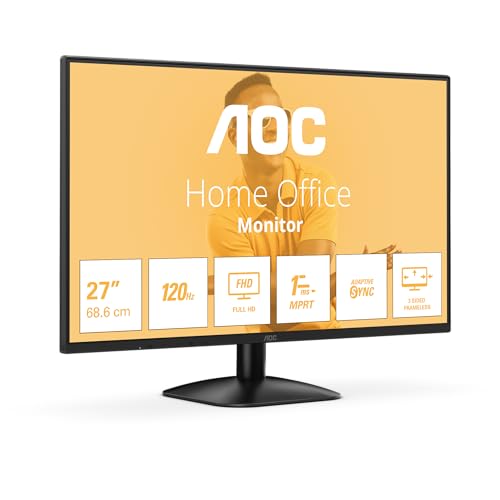 AOC 27B31H 27 inch FHD Monitor 120Hz, IPS Panel, 4ms GtG, (1920x1080 HDMI 1x 1.4) Black