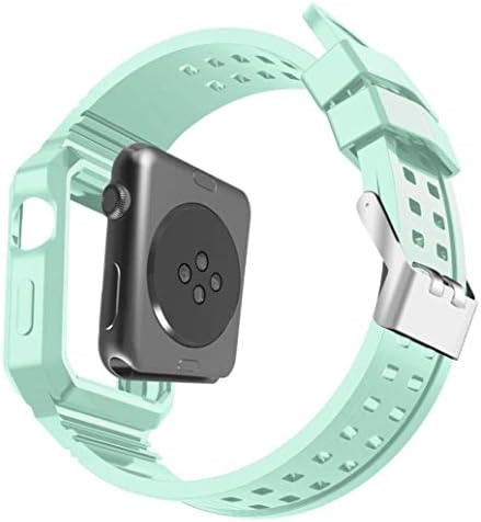New Women Men Replacement Silica Gel Chain Wrist Watch Band Strap for Apple Watch Series 2/1 38mm (Navy)