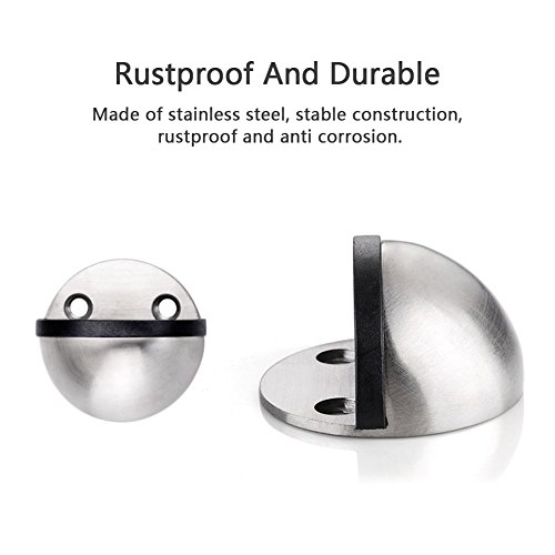 image for HaloVa Door Stopper, Free Punch Stainless Steel Brushed Door Stop, 3M 