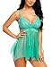 Avidlove Women Babydoll Set Mesh Lingerie Strap Chemise Lace Sleepwear Outfits Green XL