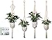 Luxbon 4Pcs Macrame Plant Hanger Handmade Woven Cotton Plant Holder Wall Hanging Planter Basket for Indoor Outdoor Garden Patio Balcony Ceiling Decorations, 4 Legs 40 Inch