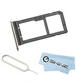 EShine SIM Card Holder Slot Tray Replacement + Sim Card Remover Eject Pin Key tool for Samsung Galaxy S7 Edge G935 (ALL CARRIERS)+ EShine Cloth (Gold)
